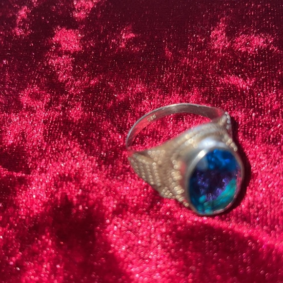 Sterling Silver Heavy Jeweled Bracelet and Ring Set - Picture 7 of 7